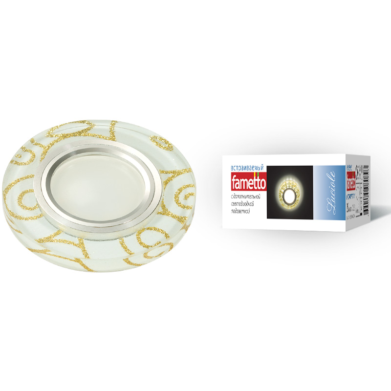 DLS-L206 GU5.3 CHROME/WHITE Светильник декоративный встраиваемый, серия Luciole. Без лампы, цоколь G DLS-L206 GU5.3 CHROME/WHITE Светильник декоративный встраиваемый, серия Luciole. Без лампы, цоколь G