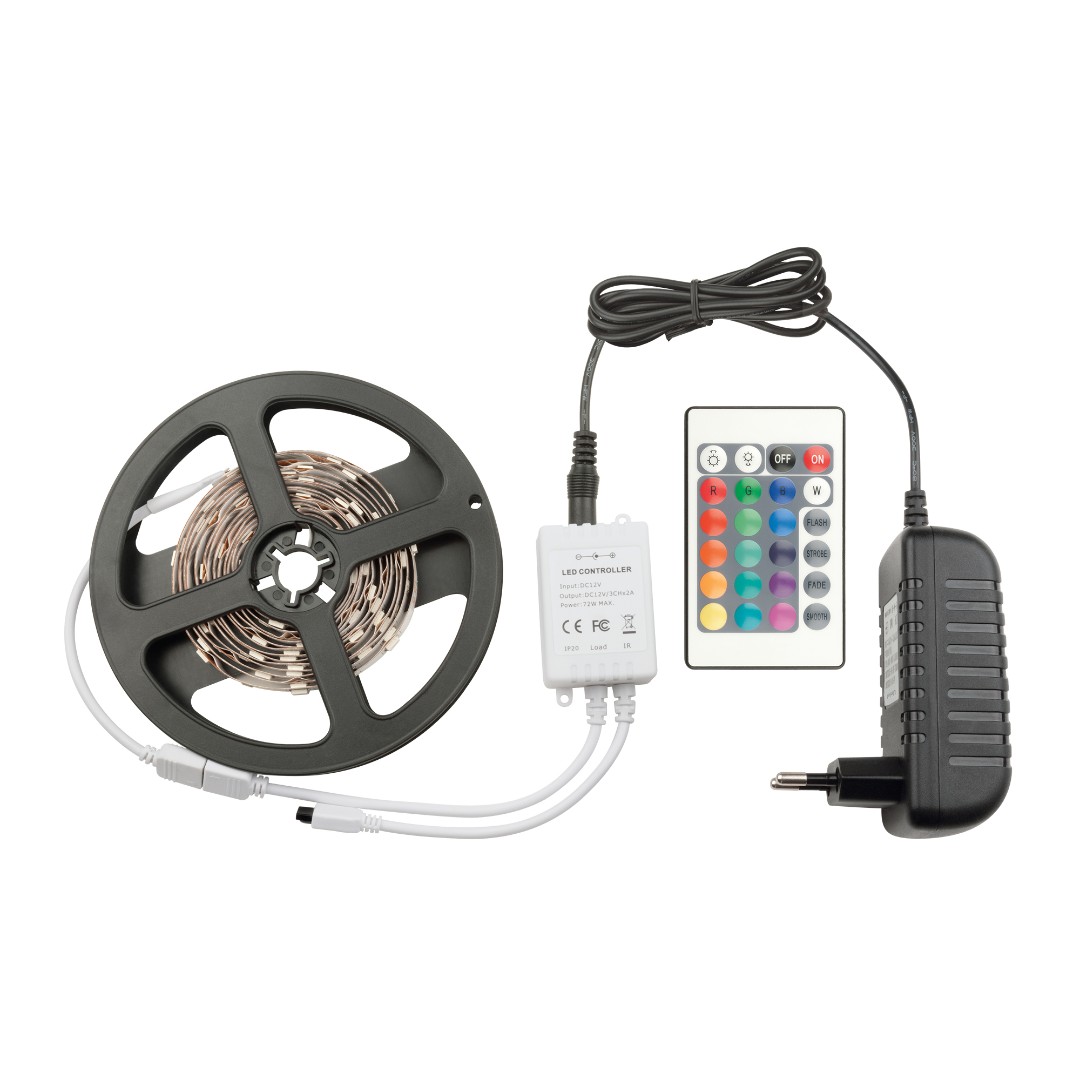 ULS-Q221 5050-60LED/m-IP20-3M-RGB RRP36C24 Комплект светодиодной ленты 3м. IP20. RGB. Адаптер 36Вт.